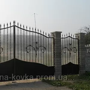 Кованные ворота 4000 грн. (металл+поликарбонат)