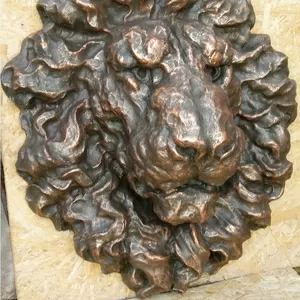 Декор для фасада барельеф голова льва из бетона