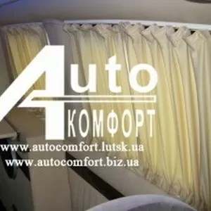 Шторки в Volkswagen Caddy,  Fiat Doblo бежевые с салазками