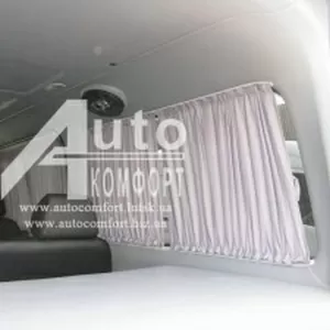 Шторы автомобильные в Mercedes-Benz Viano серые с салазками