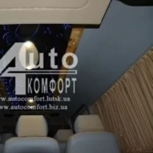 Шторы автомобильные в Mercedes-Benz Sprinter (средняя база) бежевые