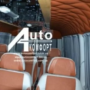Шторы автомобильные Volkswagen LT(средняя база) серые с салазками