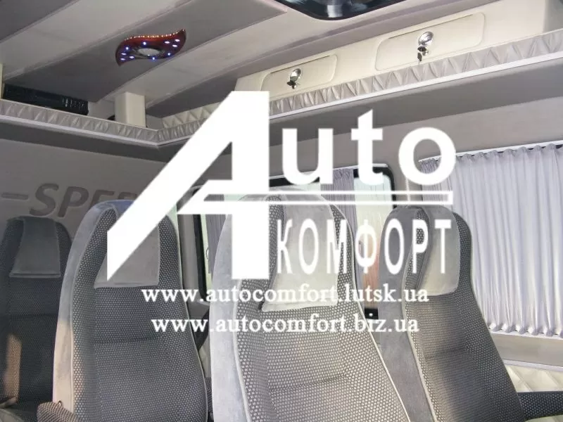 Шторы автомобильные в Mercedes-Benz Sprinter...серые с салазками
