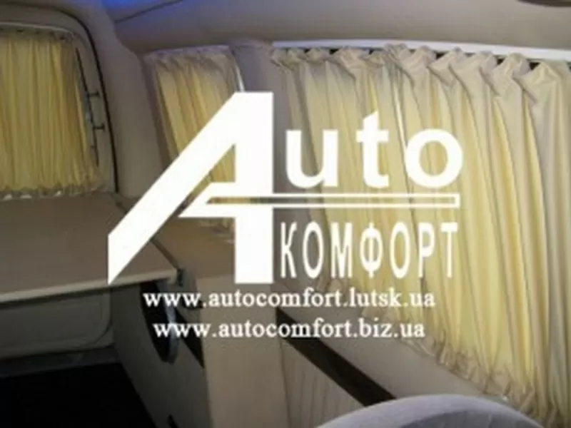 Шторки в Volkswagen Caddy,  Fiat Doblo бежевые с салазками