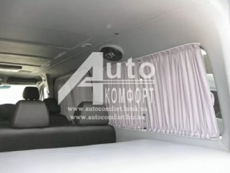 Шторы автомобильные в Mercedes-Benz Viano серые с салазками